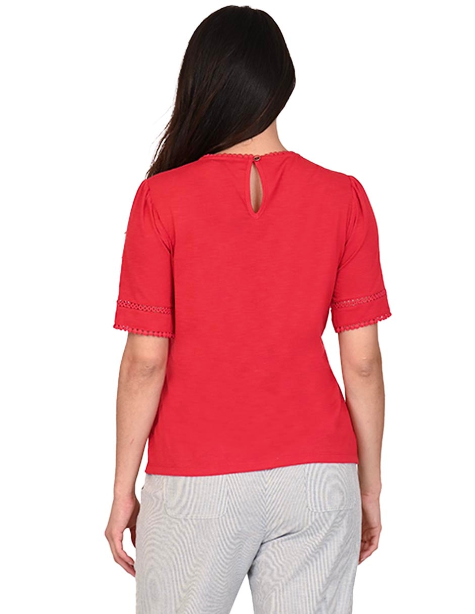 Playera manga corta Jordania cuello redondo para mujer 4